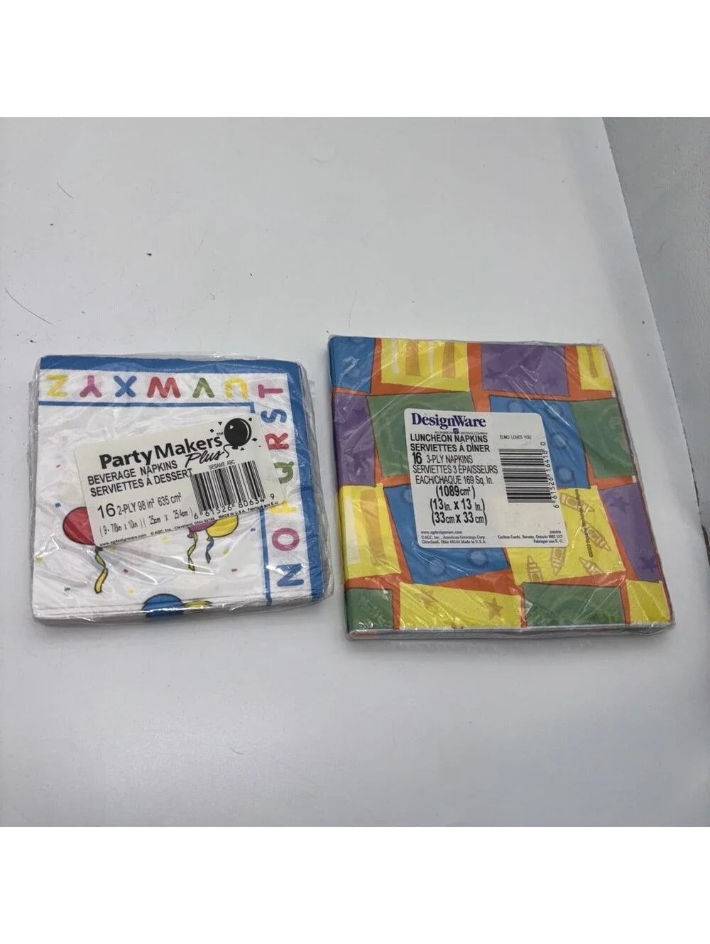 Lot 2 Sesame Street (32 Count Total, 16 Each Pack) Paper Kids Birthday Napkins
